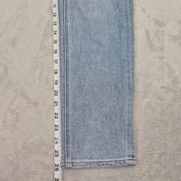 000 Short American Eagle Mom Straight Jeans Light Wash High Denim Women Petite - Picture 9 of 12